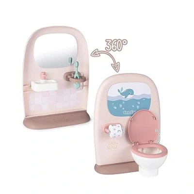 Imagen de Smoby Aseo Baby Nurse para Muñecos, con Inodoro y Rollo de Papel, Zona Lavabo Espejo, Cepillo Dientes Vaso, Muñeco no Incluido, A Partir 3 años (7600220380)