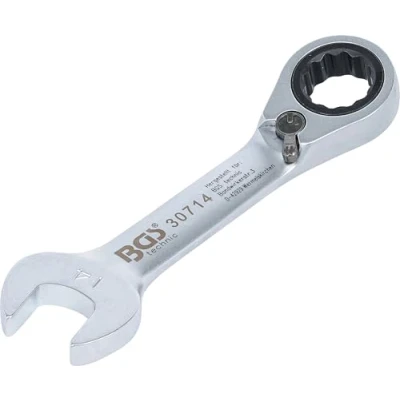 Imagen de BGS 30714 Llave combinada corta con carraca reversible 14 mm