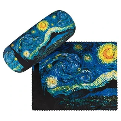 Imagen de VON LILIENFELD Estuche Gafas La noche estrellada de Vincent van Gogh Funda Ligeramente Estable Colorido Paño limpieza