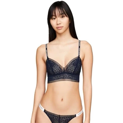 Imagen de Tommy Jeans Mujer Sujetador Bralette Tejido Elástico, Azul (Dark Night Navy), M
