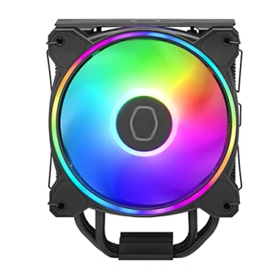 Imagen de Cooler Master Hyper 212 Halo Disipador de CPU Acabado Aluminio Negro, 4 Heat Pipes Contacto Directo Continuo con Aletas, Ventilador MF120 Halo2 ARGB, Soporte LGA1700 y AM5 Negro