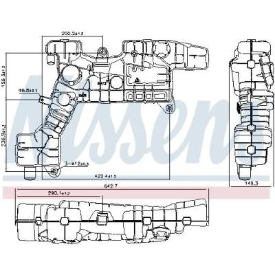 Imagen de NISSENS 996071 Depósito de Agua 7L sin sensor nivel refrigerante con tapa DAF: LF 45, RENAULT TRUCKS: Midlum