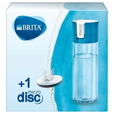 Imagen de Brita Botella filtrante Azul Filtro Tecnología MicroDisc, Óptimo sabor para disfrutar en cualquier lugar, de Agua sin BPA, 0.6 litros
