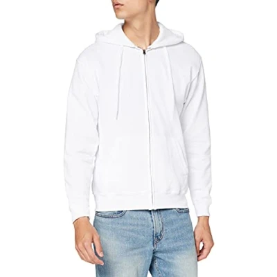 Imagen de Fruit of the Loom SS026M, Sudadera con capucha y cremallera Para Hombre, Blanco (White), XX Large