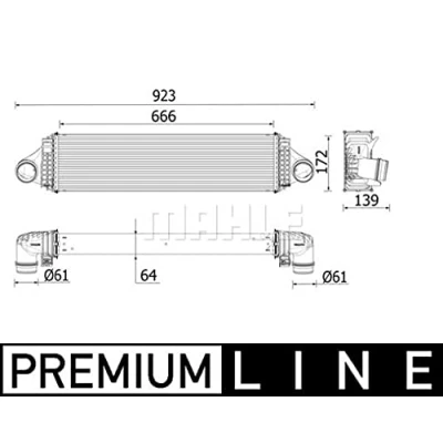 Imagen de MAHLE ORIGINAL CI 550 000P Intercooler VOLVO: V40 Hatchback