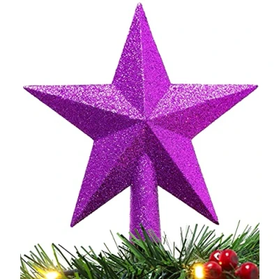 Imagen de Christmas Concepts® 20cm Glitter Tree Topper Adorno para la Punta del árbol de Navidad (Púrpura)