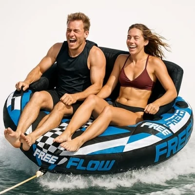 Imagen de SereneLife jobe flotador arrastre, Barca, Barco, Inflable, Deportes acuaticos, 2 plazas, Donut hinchable