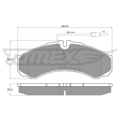 Imagen de TOMEX brakes TX 11 111 Juego de pastillas freno con contacto avisador desgaste RENAULT: Mascott Furgón, Master Pro Furgón