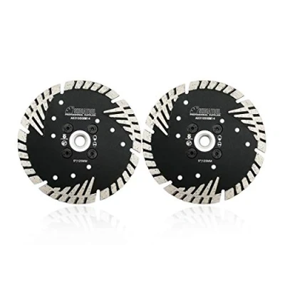 Imagen de SHDIATOOL Disco de Corte Diamante 2 Piezas 125mm x M14 Hoja Sierra con Turbo Slant Protection Dientes para Ladrillo Azulejos Cerámica Mármol Granito