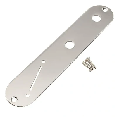 Imagen de Musiclily Pro 32mm Placa de Control Telecaster Acero con Agujero Estrecho Potenciómetros y Ranura Selector en ángulo para Guitarra Eléctrica estilo Tele, Nickel