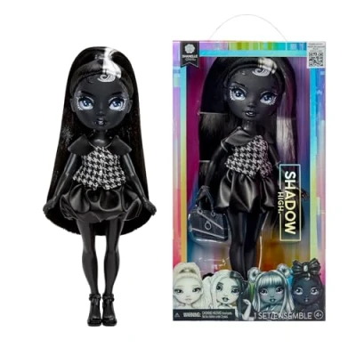 Imagen de RAINBOW High Shadow Shanelle Onyx Muñeca de Moda en Escala Grises 28 cm, Pelo y Traje Negros, Bolso con Estilo, Bonito Regalo para Niños 4 a 10 años