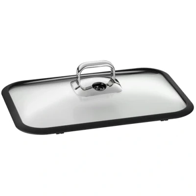Imagen de WMF Vitalis Tapa de Cristal con Borde Silicona, Plateado, 27.1 x 35.7 10.1 cm