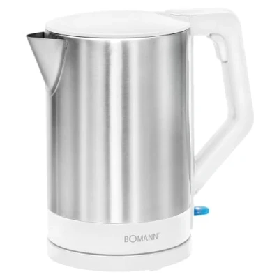 Imagen de Hervidor eléctrico de Acero Bomann WKS 3002 CB 1,5 litros inoxidable/Blanco Base 360 Apagado automático
