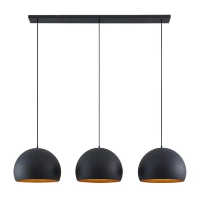 Imagen de Lámpara colgante Lindby Tarjei, 146 cm de largo, negro/oro, metal