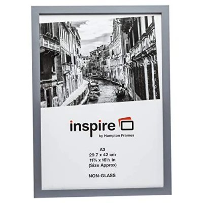 Imagen de Hampton Frames Marco para póster, Madera, Gris, A3 (30x42cm)
