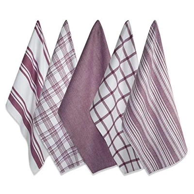 Imagen de DII Oversized, Ultra Absorbente, Professional Grade, Luxury Kitchen Dishtowel for Everyday Use, 18 x 28 Set of 5 Gray, algodón, Vino,