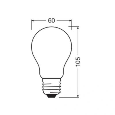 Imagen de OSRAM LED SUPERSTAR+ CLASSIC A GL FR 40 E27, forma de bombilla clásica, blanca, 2,2W, 470lm, 4000K, luz blanca fría, hasta un 60% ahorro energético en comparación con las lámparas estándar