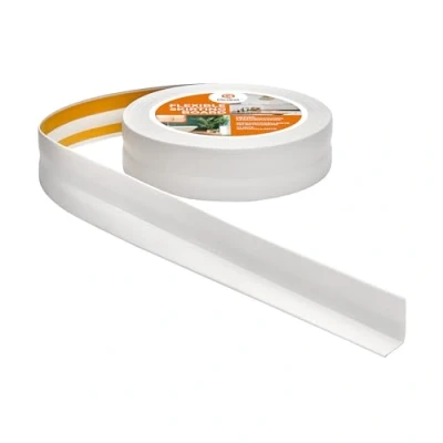 Imagen de Rodapiés Flexible Autoadhesivo Rodapié Plegable para Cocina Baño Cinta de sellado Perfil PVC Estanco Decorativo 32 mm x 23 25 Metros Gris Blanco