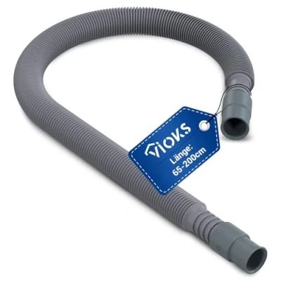 Imagen de VIOKS Manguera de desagüe flexible para lavadora, 60 200 cm, 19/21 mm diámetro, extensible, lavadora y lavavajillas