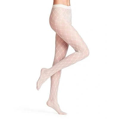 Imagen de FALKE Twisted Story 20 DEN W TI material suave estampado 1 pieza, Pantimedias Mujer, Blanco (Champagne 2579), M
