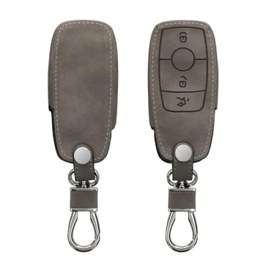 Imagen de kwmobile Funda Compatible con Mercedes Benz Llave de Coche Smart Key (Solo Keyless) Carcasa Piel sintética Protector para Mando en Gris Claro