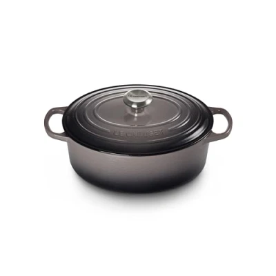 Imagen de Le Creuset Evolution Cocotte con Tapa, Ovalada, Todas Las Fuentes de Calor Incl. inducción, 4,7 l, Hierro Fundido, Gris Flint, 29 cm