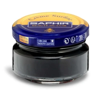 Imagen de SAPHIR Crema para Abrillantar Zapatos Limpia, Nutre y Protege el Calzado Cuidado del Unisex Betunes Limpios Cuidados Color: Negro Formato: 50 ml