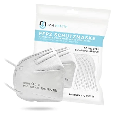 Imagen de Protección desechable para la boca y nariz MeaVita FFP2, paquete de 10, mascarilla KN95, banda elástica