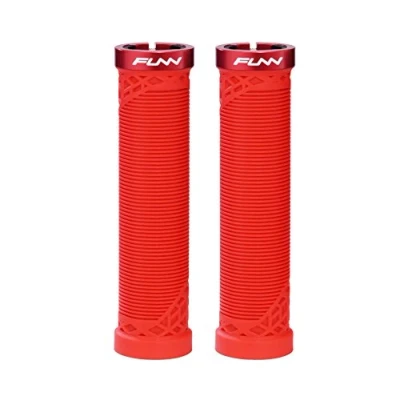 Imagen de Funn Hilt Puños de Manillar para Bicicleta Montaña con Abrazadera Bloqueo Único, Ligeros y Ergonómicos Diámetro Interior 22 mm (Rojo)