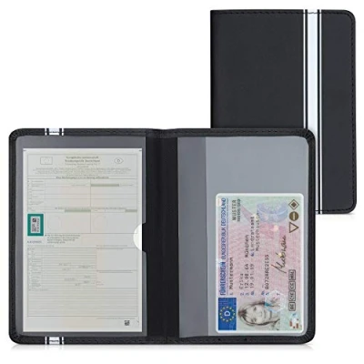 Imagen de kwmobile Funda para Permiso de circulación Coche en Cuero sintético Espacio Tarjetas 9.2 x 13 CM doblado Rally