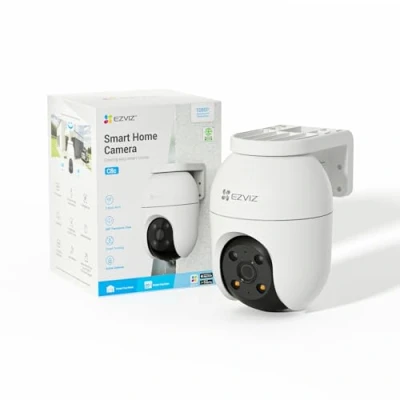 Imagen de EZVIZ Cámara Vigilancia WiFi Exterior 360,1080P IP de Seguridad,Visión Nocturna a Color,Detección IA Personas,Seguimiento Zoom Auto,Audio Bidireccional,Sirena, Alexa/Google,C8c 2MP