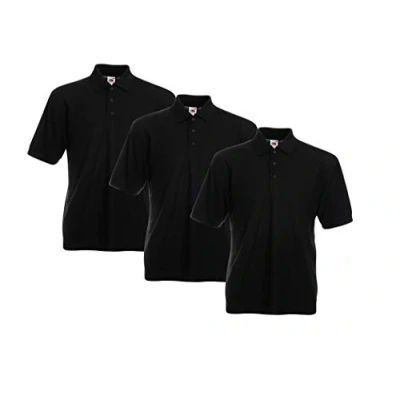 Imagen de Fruit of the Loom 63 402 0 Camisa de Polo, Black (Black 36), 3XL (Pack 3) para Hombre