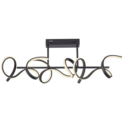 Imagen de JUST LIGHT. Lámpara LED de techo Curls, negra, metal, 82 cm largo, atenuable