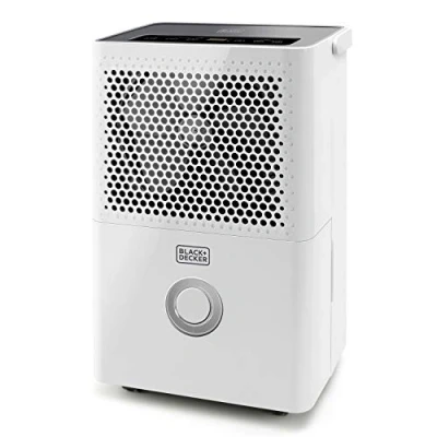 Imagen de Black+Decker BXDH12E Deshumidificador, depósito 1,8L, silencioso, 12L día. Filtro extraíble y lavable. 2 velocidades. Función secado. Programable 24h. Hasta 25m2.
