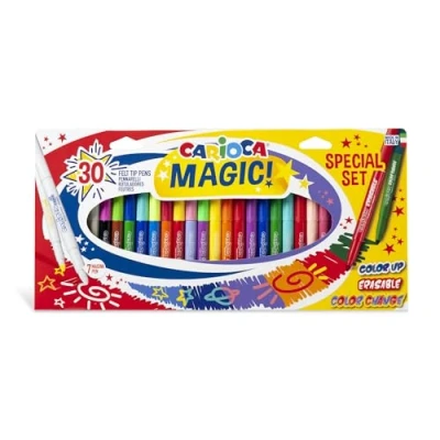 Imagen de Carioca Rotuladores Mágicos Caja de 30 Rotulador Magink incluido en el Pack que Permite Conseguir Dos Colores o Borrarlos Punta Maxi Ø 6 mm piezas