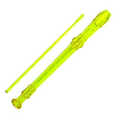 Imagen de A Star Soprano/Descant School Recorder Instrumento, digitación inglesa/barroca Clave de C con tabla aprendizaje, bolsa, varilla limpieza Verde