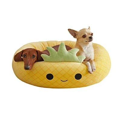 Imagen de Squishmallows Cama Oficial para Mascotas Maui Pineapple de 24 Pulgadas, Mediana ultrasuave Felpa