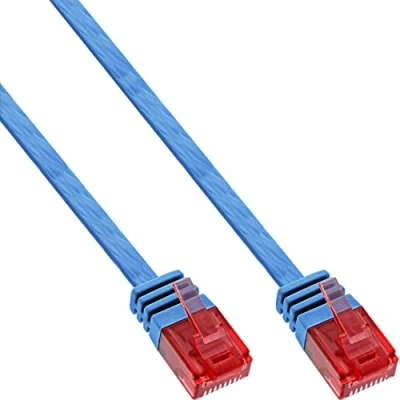 Imagen de Inline Flat Patch Cord Utp Cat.6 5m Blue Cables De Red