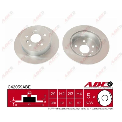 Imagen de ABE C42059ABE Disco de freno Eje trasero 280 10 5 macizo