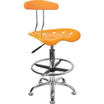 Imagen de Flash Furniture Taburete de Dibujo, Cromo, Naranja Amarillo, 50.8 x 43.82 104.14 cm