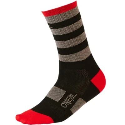 Imagen de O&#039;Neal Stripe V.24 Calcetines, Negro, Gris y Rojo, 43 46 Unisex Adulto