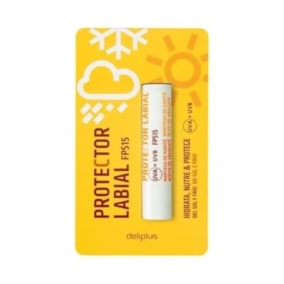 Imagen de Protector Labial 4 gr. FPS 15 Deliplus. Manteca de Karité, Vitamina E, Aceite Aguacate y Filtros Solares.