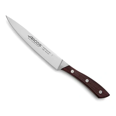 Imagen de Arcos Cuchillo Cocina Forjado con Hoja Acero Inoxidable 160 mm. Profesional. Mango Ergonómico Polioximetileno POM y Madera Palisandro. Serie Natura.