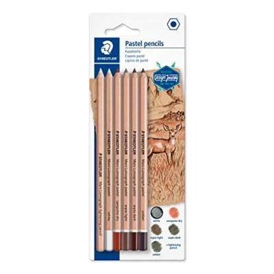 Imagen de STAEDTLER Mars Lumograph 100A SBK4. Pack de 3 lápices dibujo acuarelables dureza 4B, 6B y 8B, un pincel #8