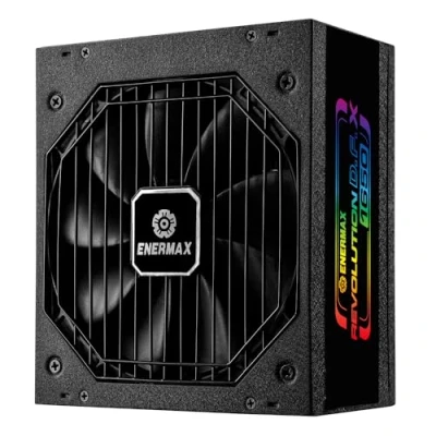Imagen de Fuente de alimentación ENERMAX Revolution D.F. X ARGB ATX3.0 PCI e 5.0 Compact Gaming&amp;Streaming PC 1650W 80Plus Gold (Totalmente Modular, 2X 12VHPWR, Semi sin Ventilador), ERT1650EWT, Negro