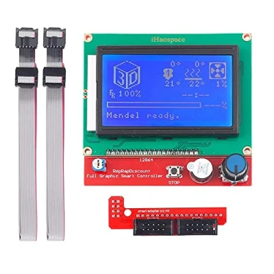 Imagen de iHaospace LCD 12864 Version Graphic Smart Display Controller Module with Adapter and Cable for RAMPS 1.4 Reprap 3D Printer Kit
