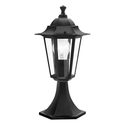 Imagen de Eglo lámpara de exterior Laterna 4, luz 1 llama, con base aluminio fundido y cristal, color negro, portalámparas E27, IP44