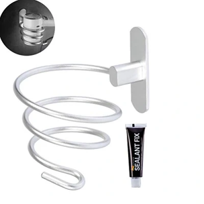 Imagen de HyAdierTech Soporte de Pared para Secador Pelo, Pegamento Patentado + Autoadhesivo, Acero Inoxidable Pelo Montado, Dormitorios, Aseos, Barberías y Peluquerías Profesionales