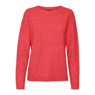 Imagen de Vero Moda Vmdoffy LS Blusa con Cuello Redondo Ga Noos Jersey de Punto, Cayena. Detalles: Melange, XL para Mujer