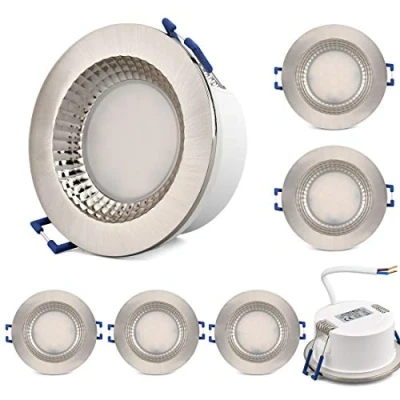 Imagen de KYOTECH Focos Empotrados LED Baño IP65 230V 6W Equivalente a Incandescente 60W Blanco Cálido 3000K 500LM Ultraplanos Downlight Luz de Techo Para Cocina Balcón Pasillo 6 piezas (Ronda)